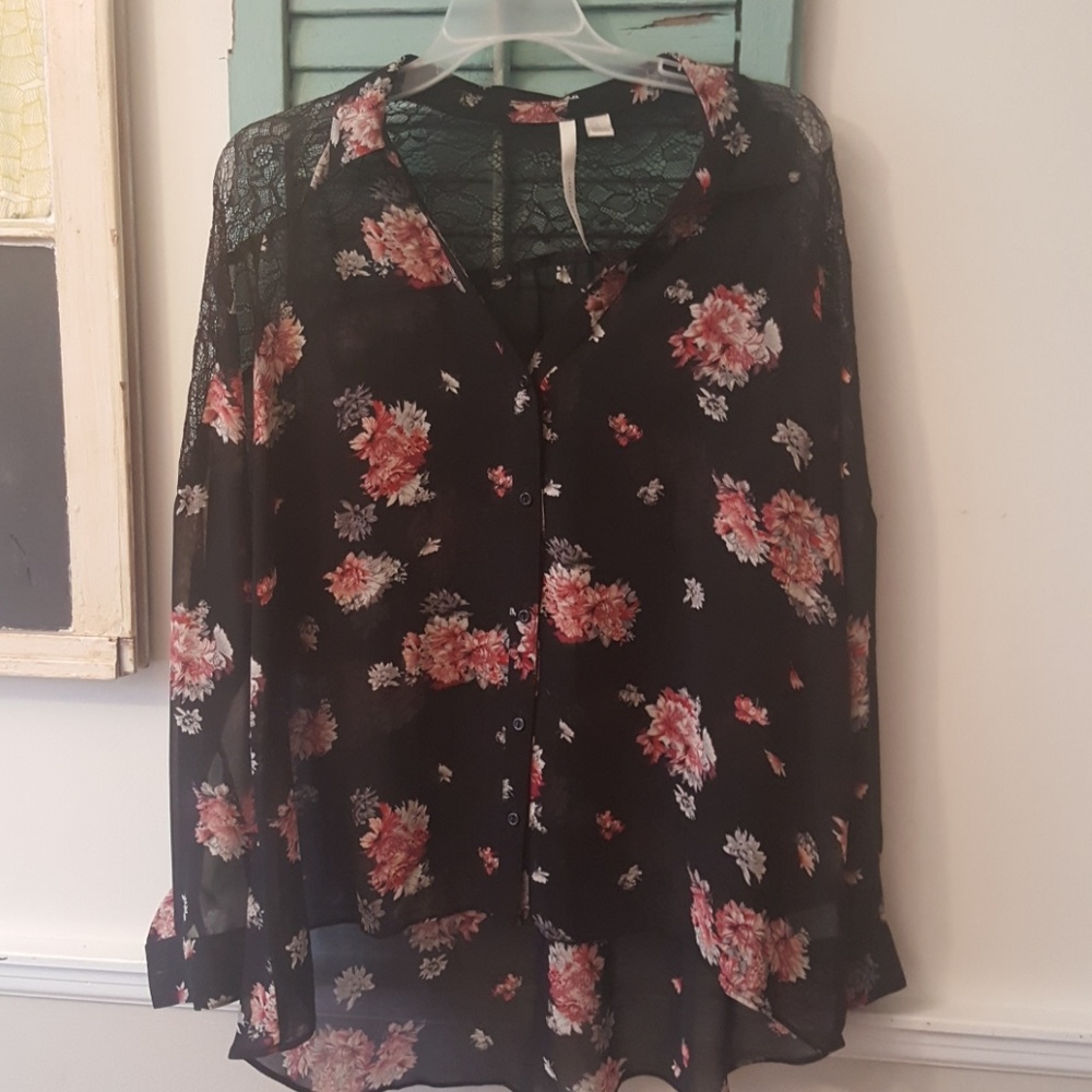 Lauren Conrad High Lo Sheer Tunic